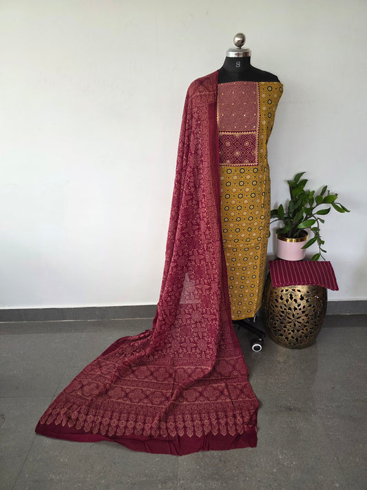 Gamthi ajrakh cotton set - BA279