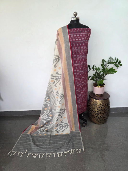 Handloom Mercerised ikkat cotton salwar set - KK201