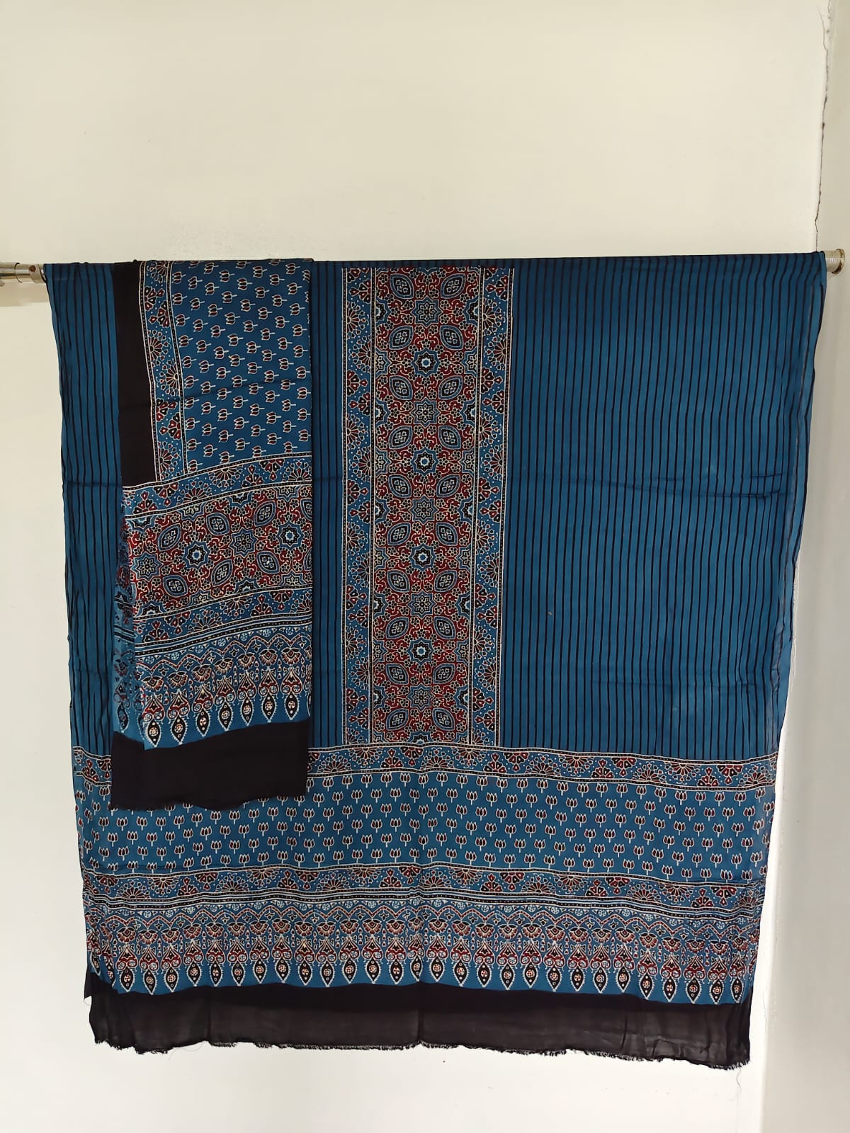 Handcrafted ajrakh modal silk set - HZ201