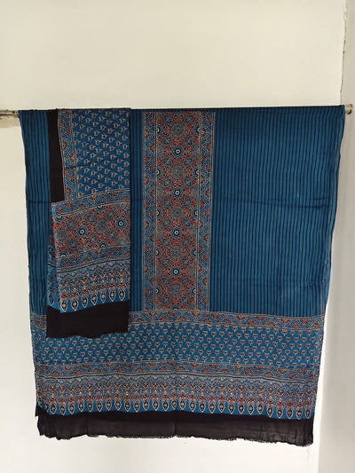 Handcrafted ajrakh modal silk set - HZ201