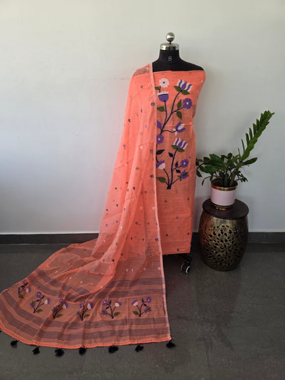 Premium Silk cotton jamdhani set - AV262