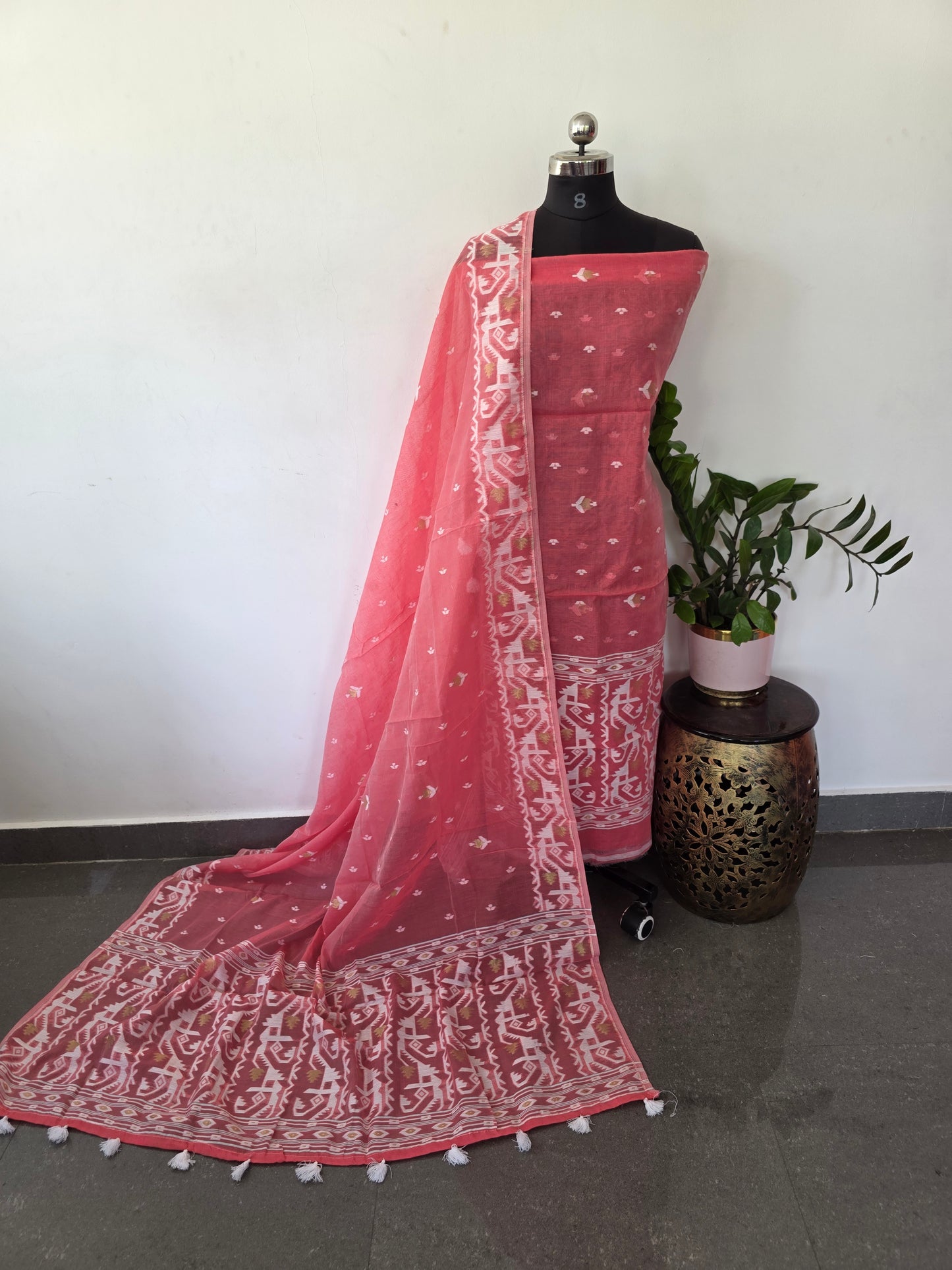 Premium Silk cotton jamdhani set  - CLA136