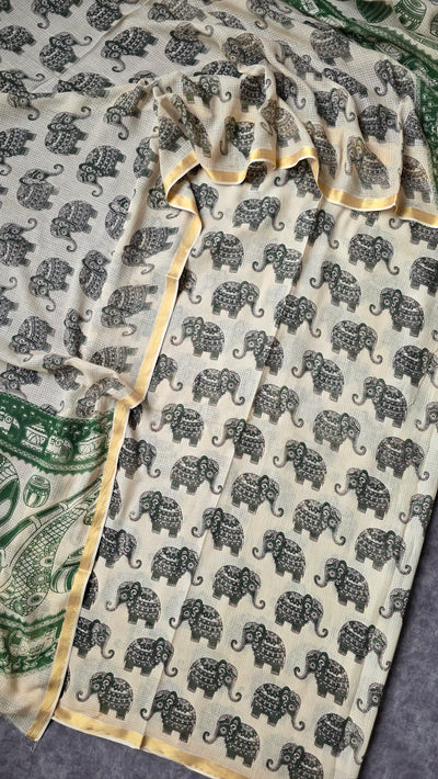 Handcrafted Kota kalamkari set (2 pc set) - AK307