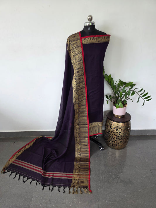 Premium narayanapet salwar set with elephant border (4.5 meters)- NA307