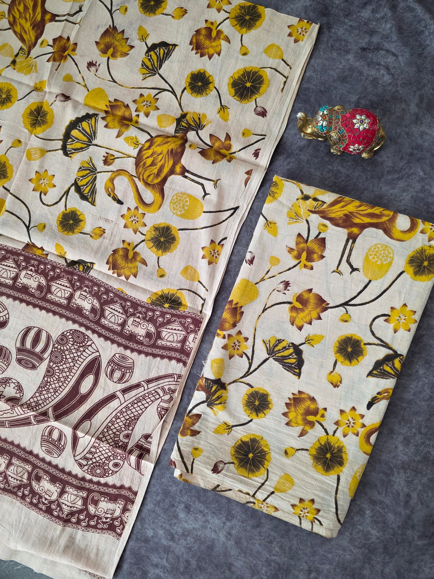 Pure Kalamkari Cotton Salwar Set (2.5 Metres) - Ak341