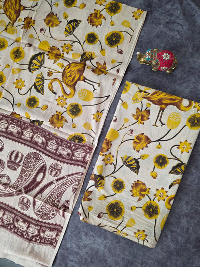 Pure Kalamkari Cotton Salwar Set (2.5 Metres) - Ak341