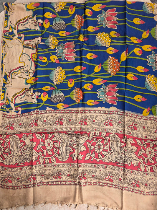 Pure chennuri silk kalamkari duppatta - FZ1