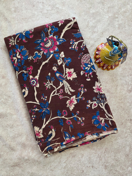 Pure kalamkari cotton running material ( 2.5 mtrs ) - DK3