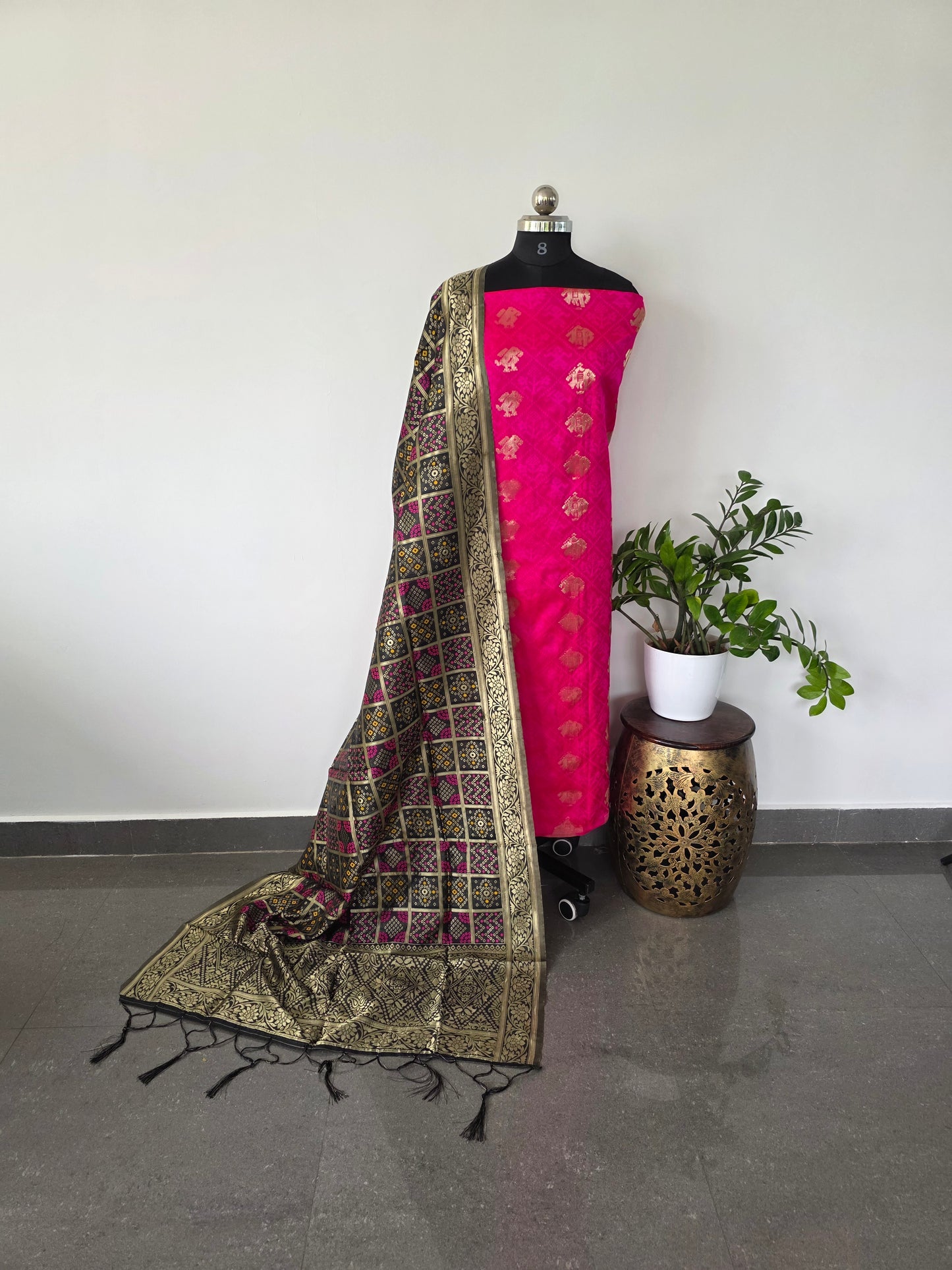 Mix and match Banarasi silk set - pink 2