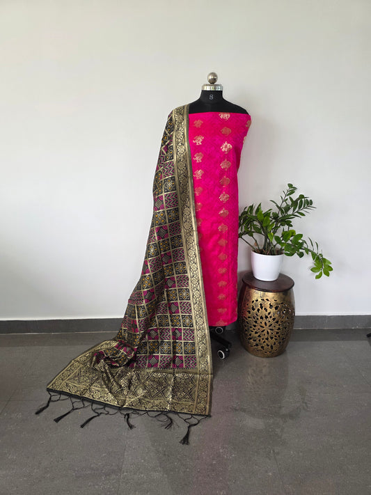 Mix and match Banarasi silk set - pink 2