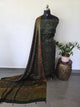 Handcrafted ajrakh modal silk set(Green) - HZ276