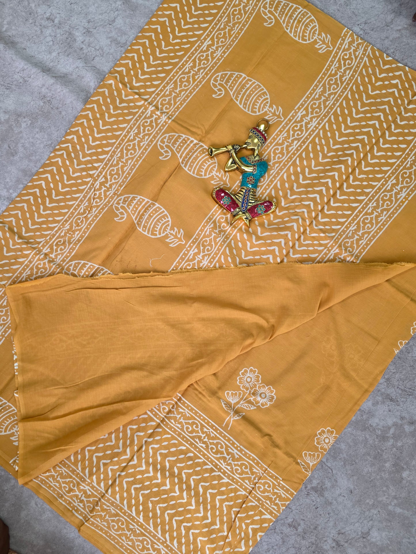 Handblock Jaipuri pure cotton saree - JA544