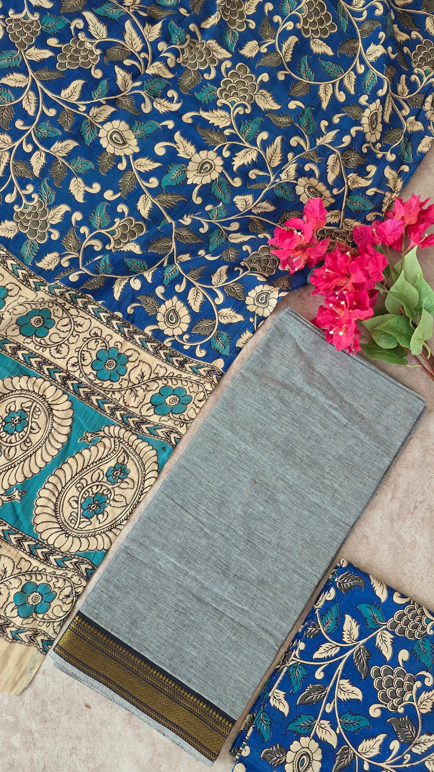 Fusion mangalagiri cotton with kalamkari salwar set - AK41