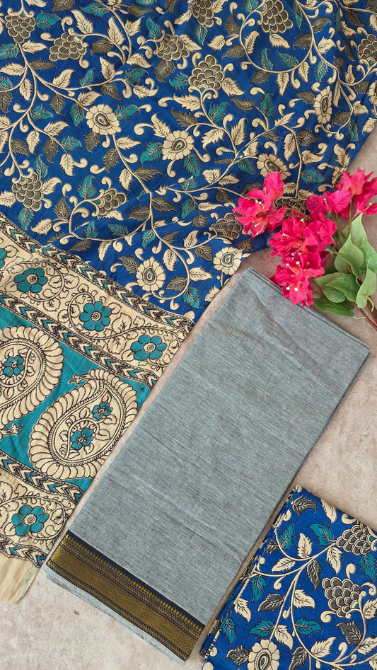 Fusion mangalagiri cotton with kalamkari salwar set - AK41