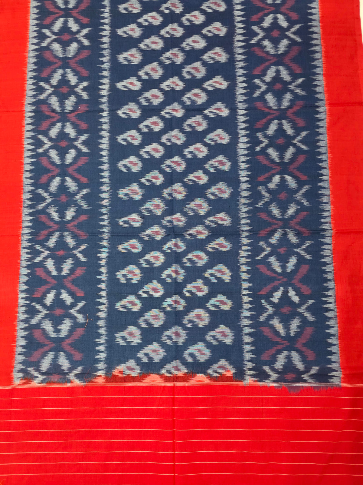 Handloom  mercerised weft ikkat duppatta  - WW696