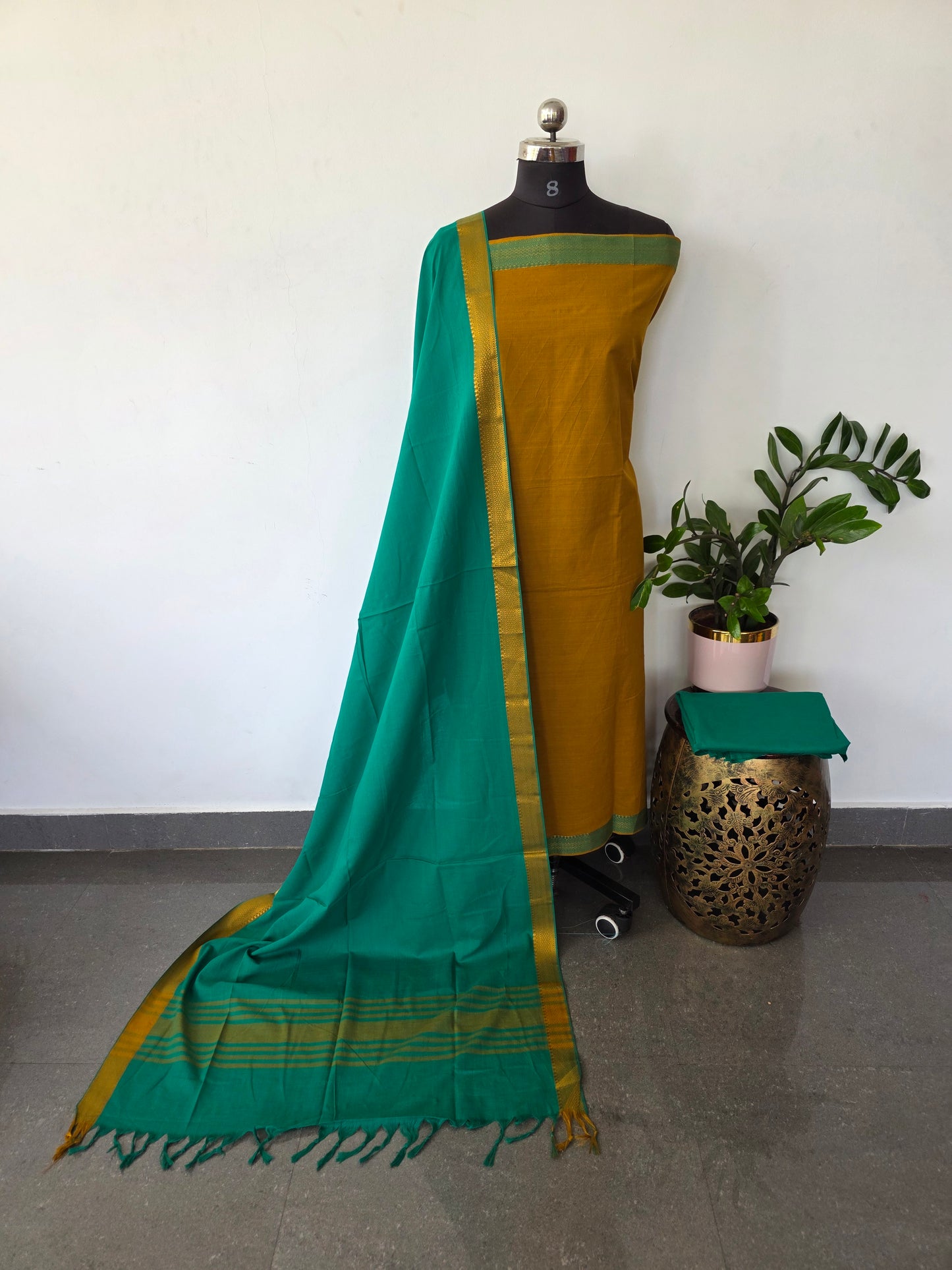 Prewashed mangalagiri south cotton set - HJ75