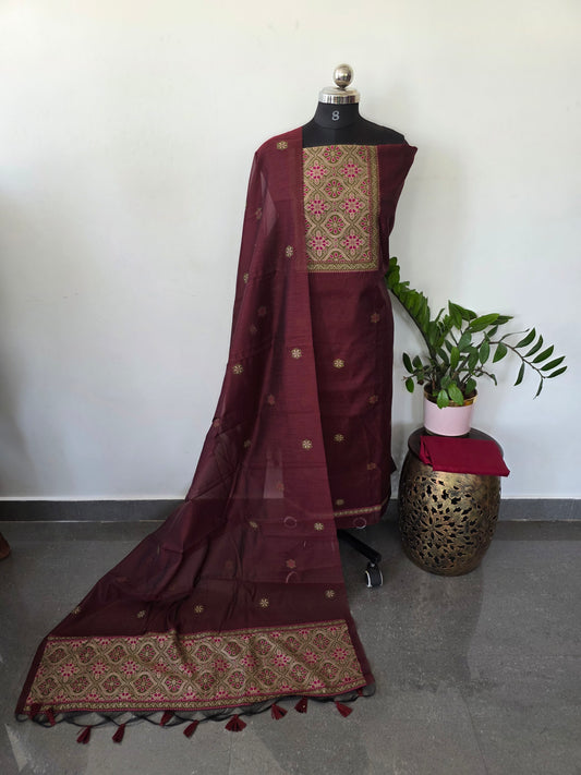 Premium jamdhani paithani silk cotton set - CLA145