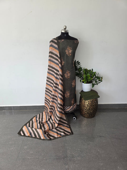 Embroidery boho silk set