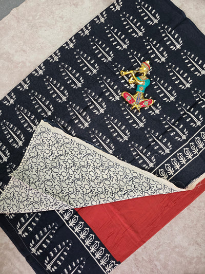 Handblock Jaipuri pure cotton saree - JA519