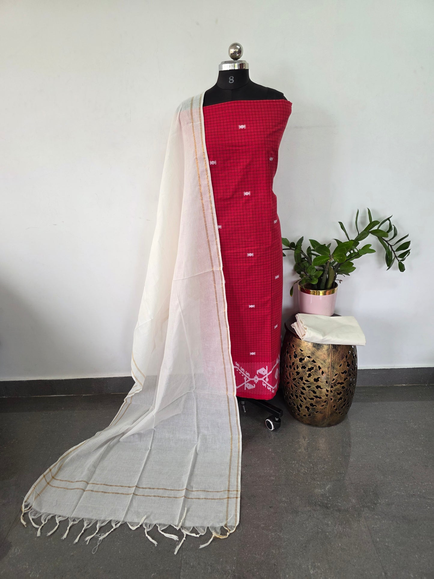 Jamdhani border Pure south cotton salwar set - HJ88