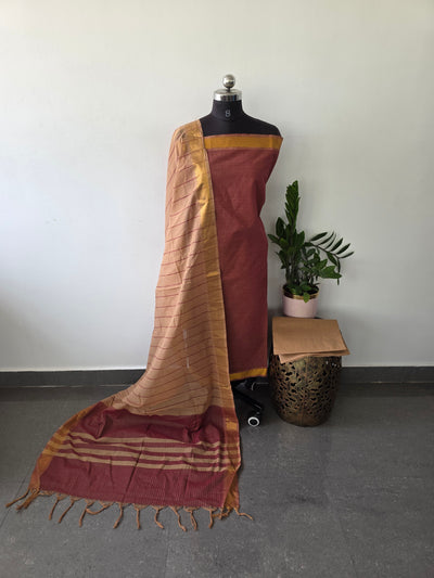 Handloom cotton with mangalagiri border salwar - MAA119