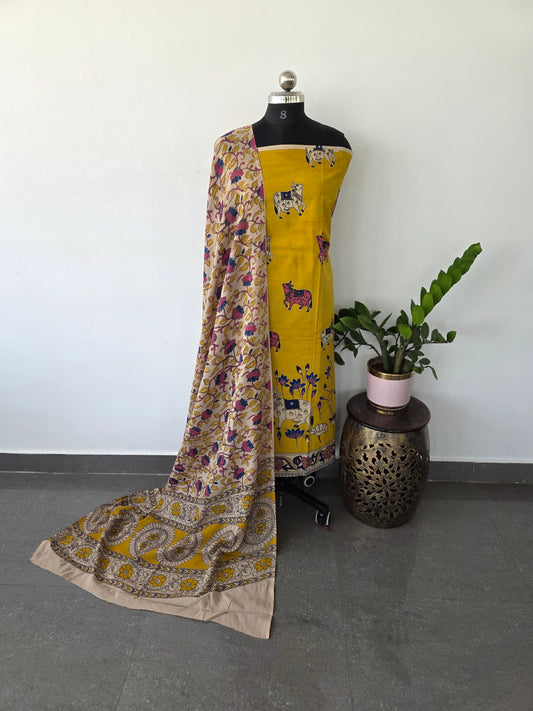 Authentic pure kalamkari cotton set- AK81