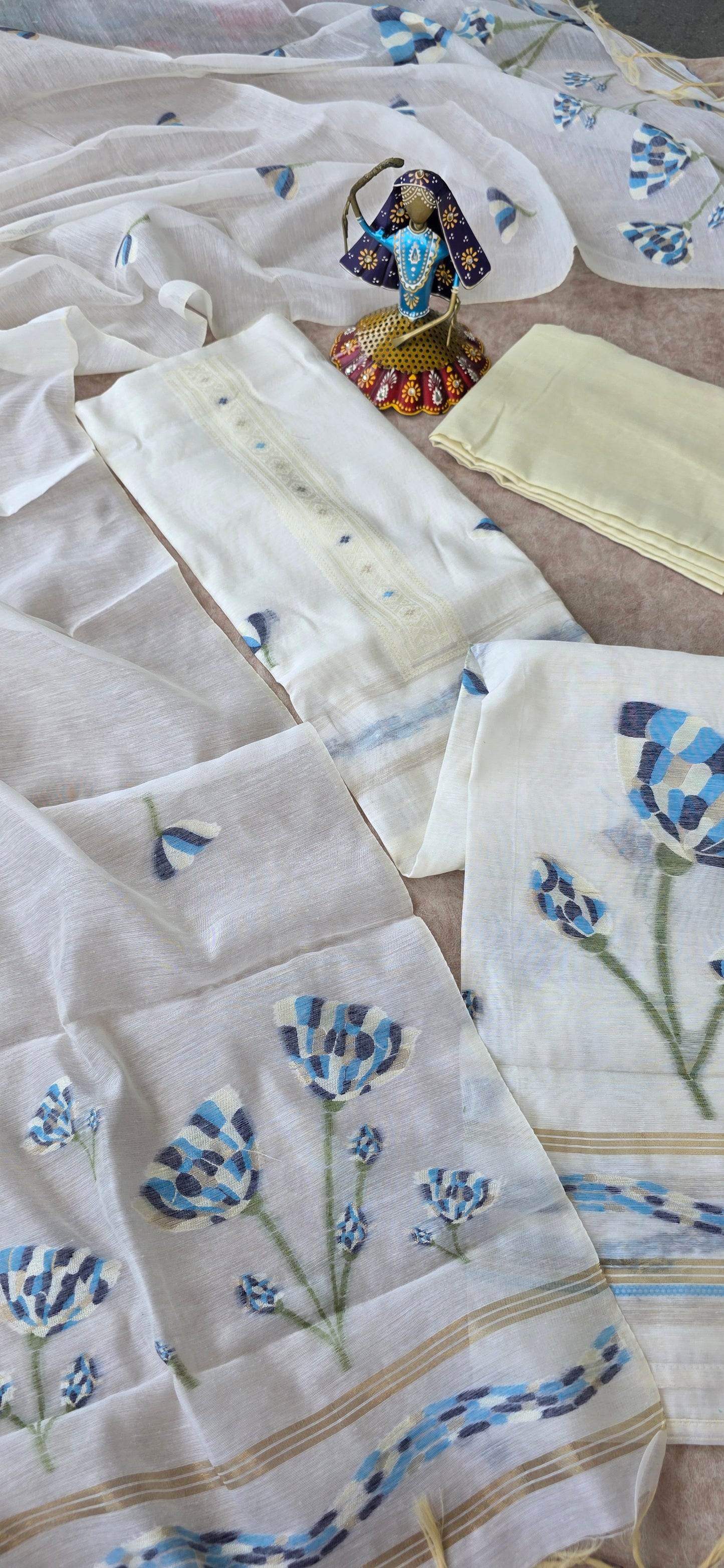 Premium jamdhani silk cotton set - PJ7