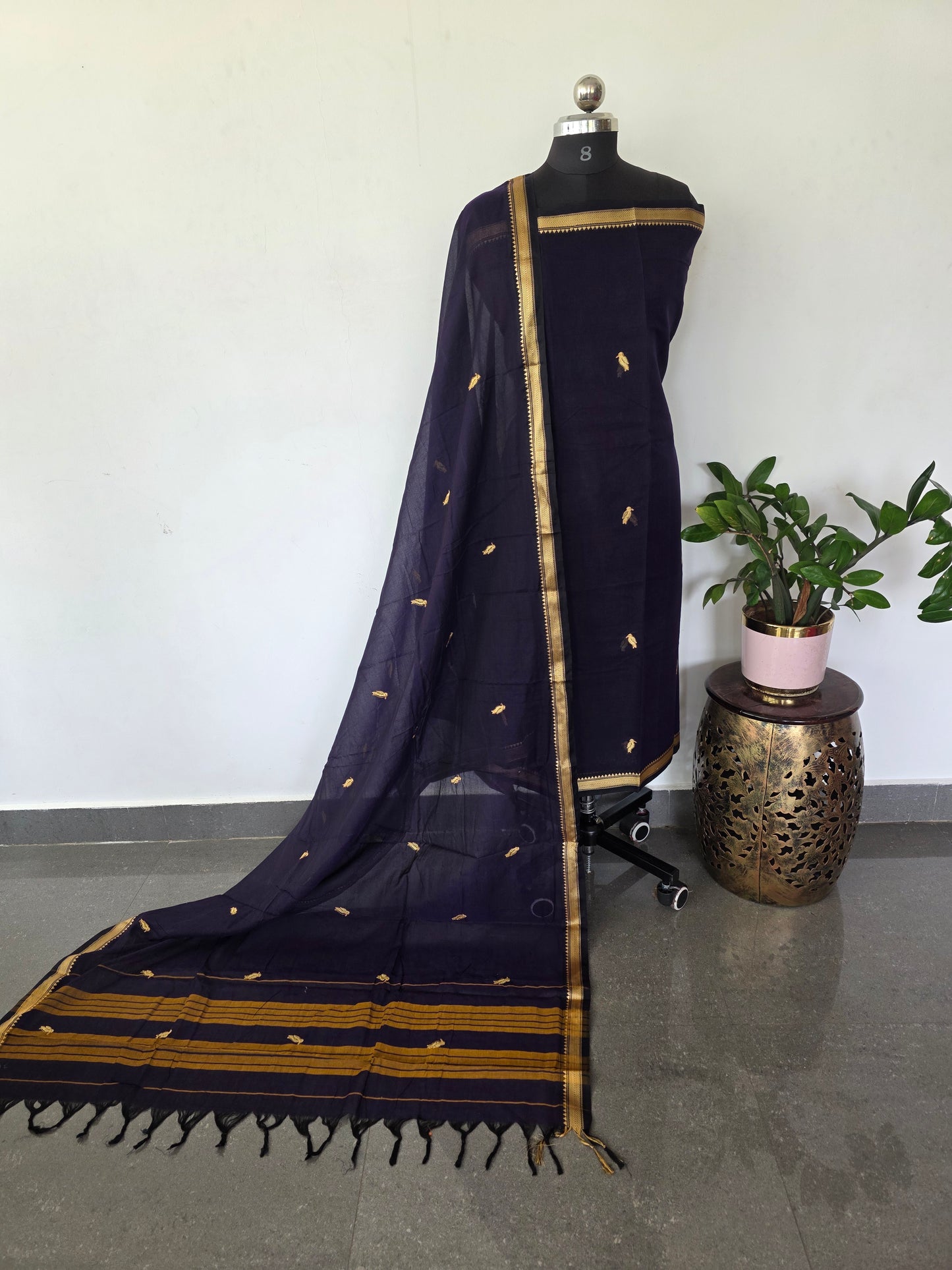 Vanamala Parrrot Embroidery Narayanapet salwar set (4.5 mtrs) - Na453