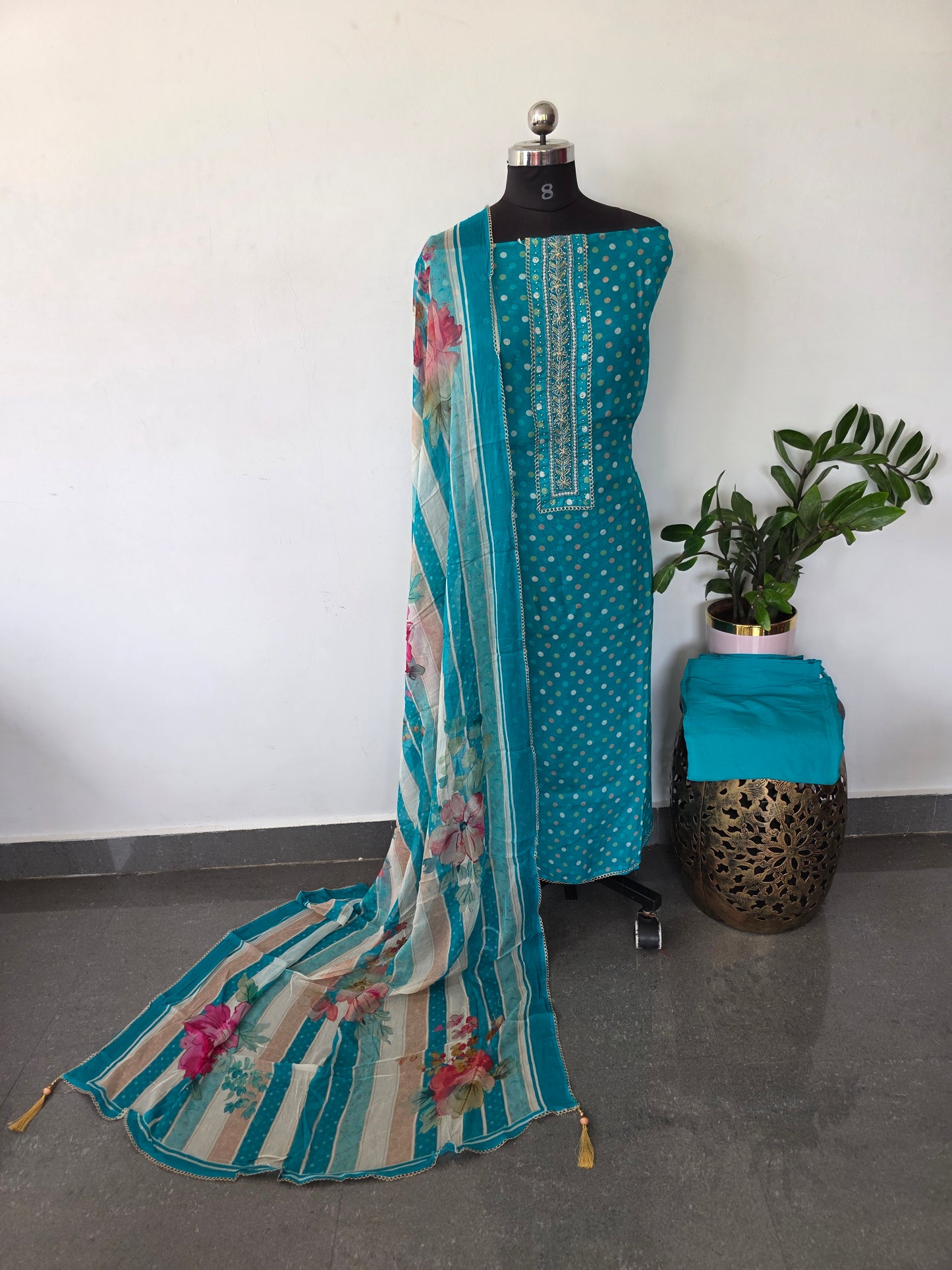 Premium viscose organza silk set - VM37