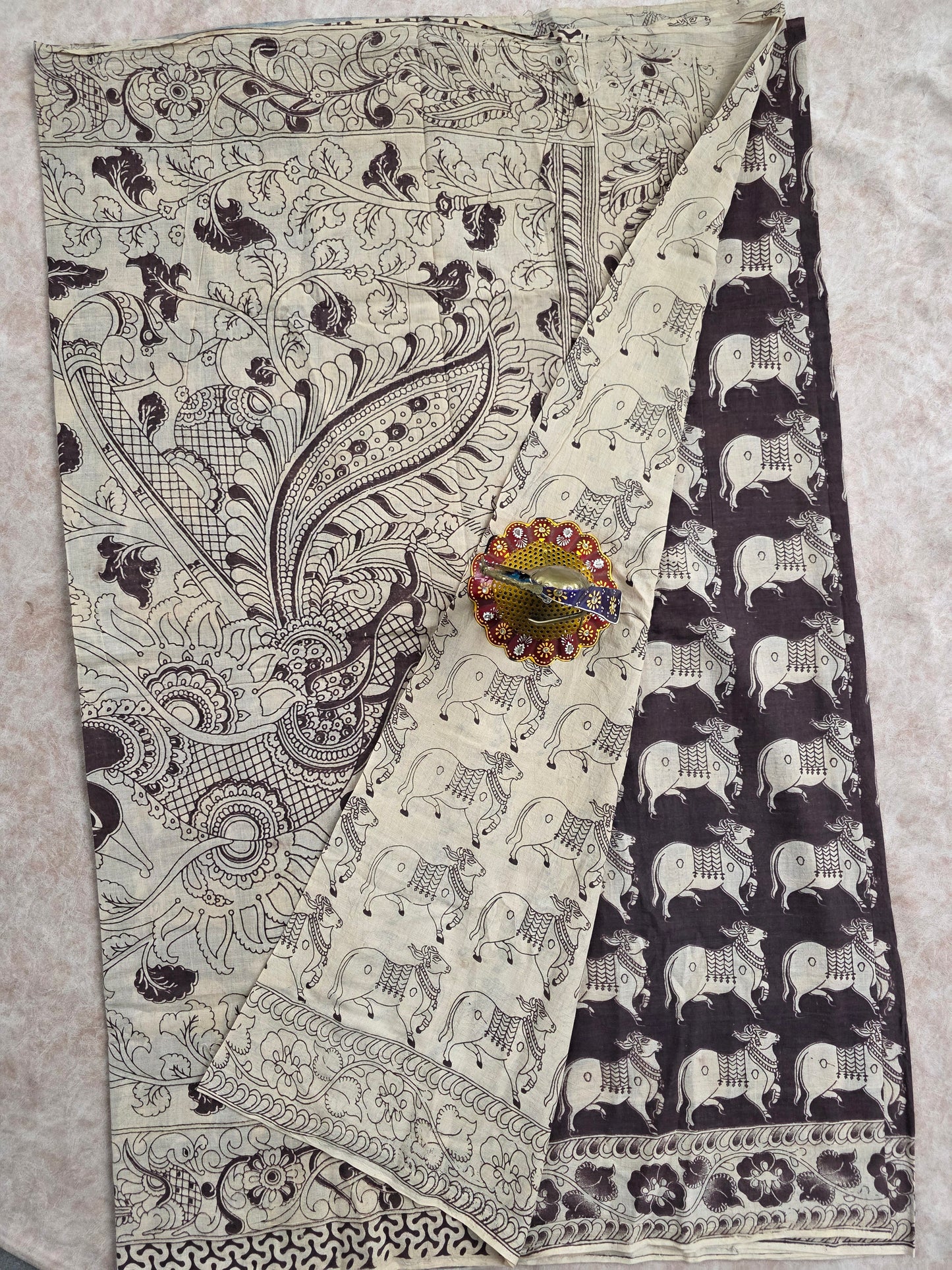 Pure kalamkari cotton saree  - 19