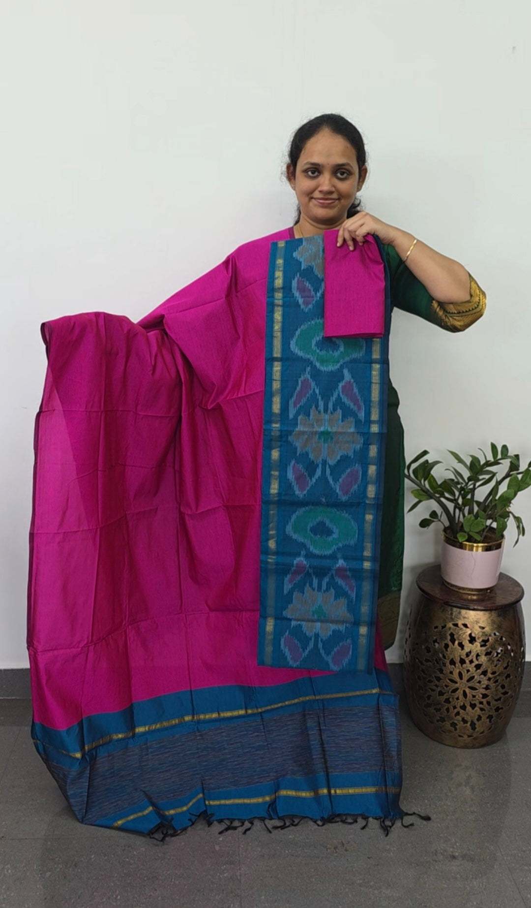 Pochampally sico set with ikkat damn -SD400
