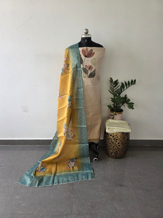 Soft semi tussar silk set -36