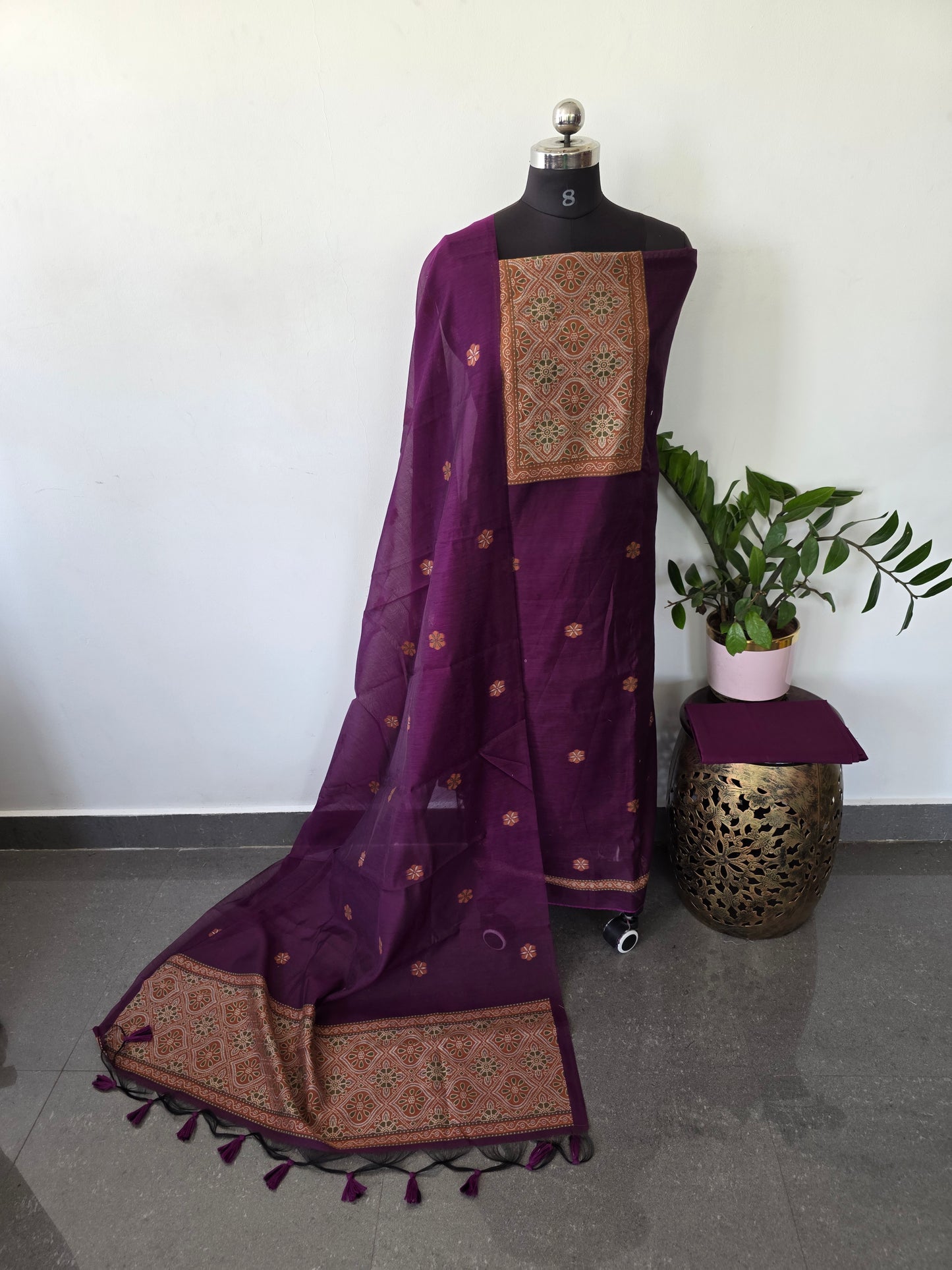 Premium jamdhani paithani silk cotton set - CLA146
