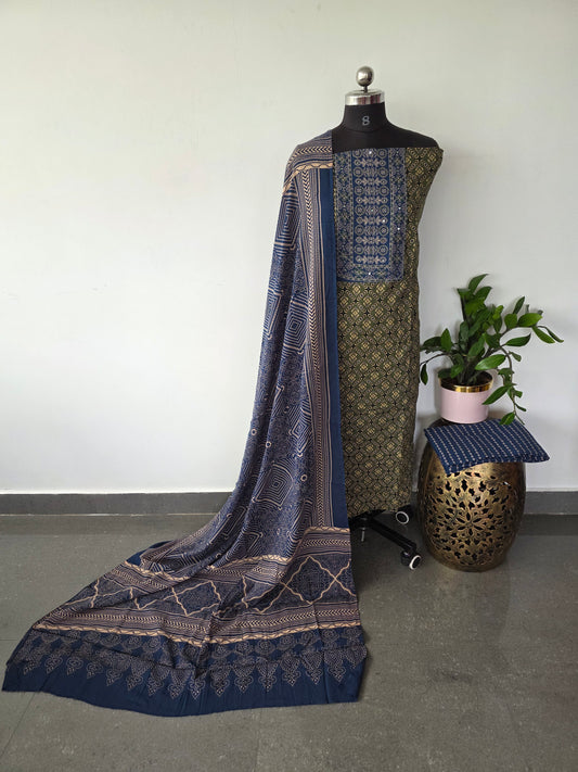 Gamthi ajrakh cotton set - BA286