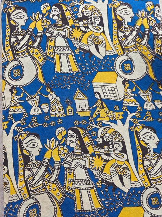 Pure kalamkari cotton running material (1 meter)- KM48