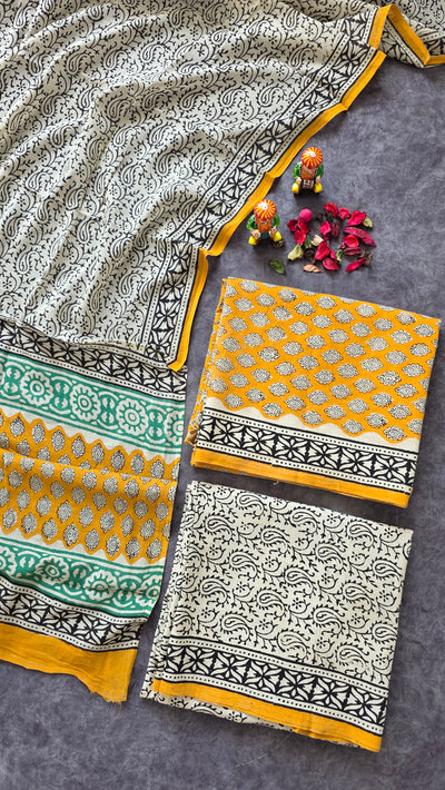 Handblock Jaipuri pure cotton set - JA487