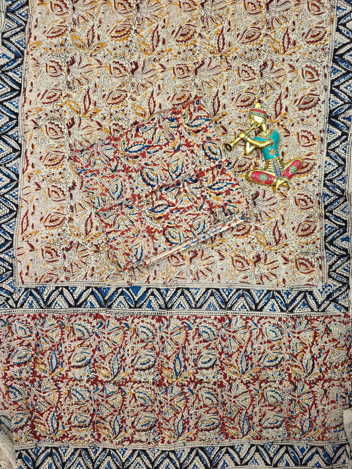Handblock pure kalamkari cotton set (2 pc set) - AK520