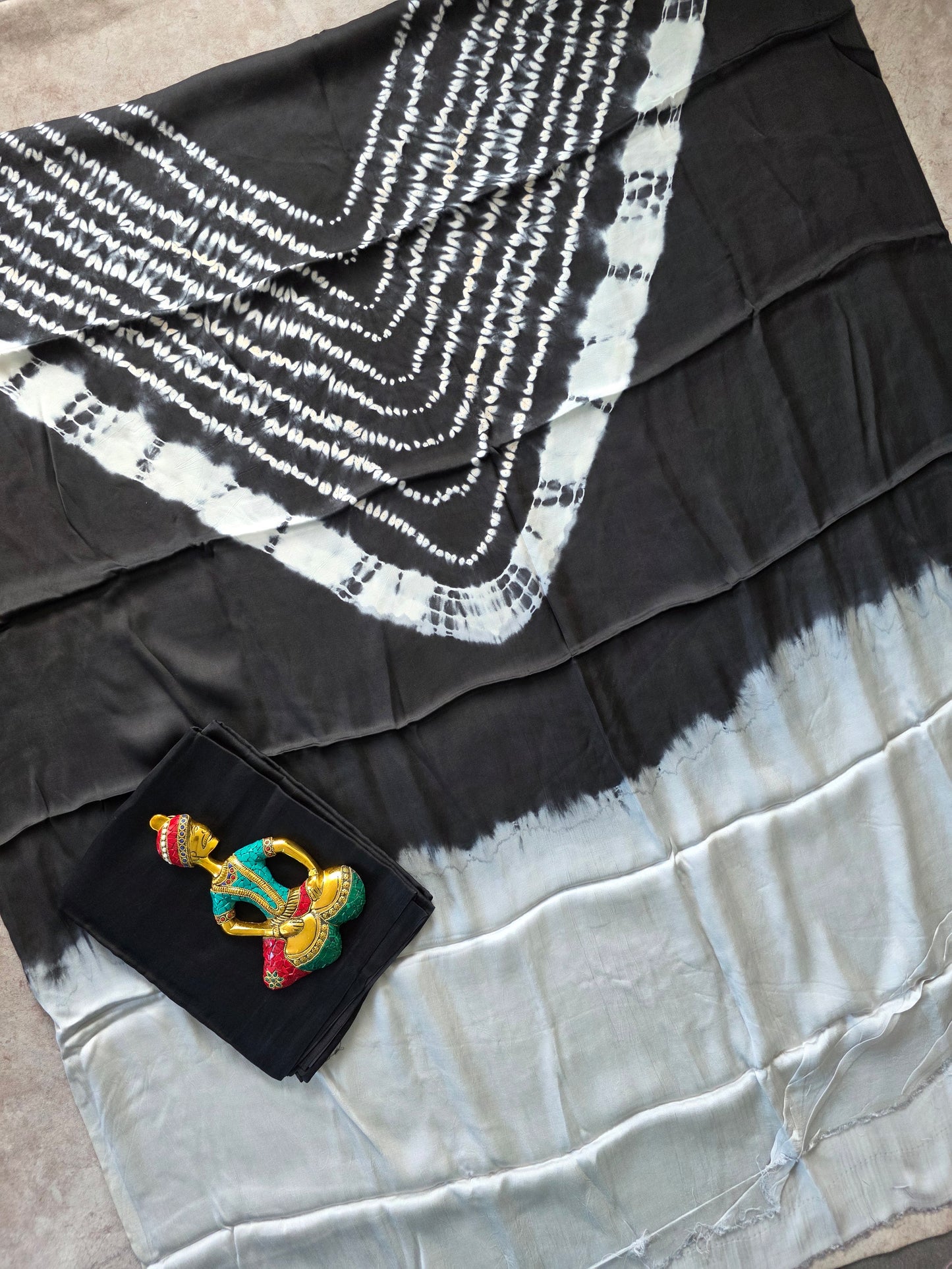 Handcrafted shibori Modal satin silk set - SM17