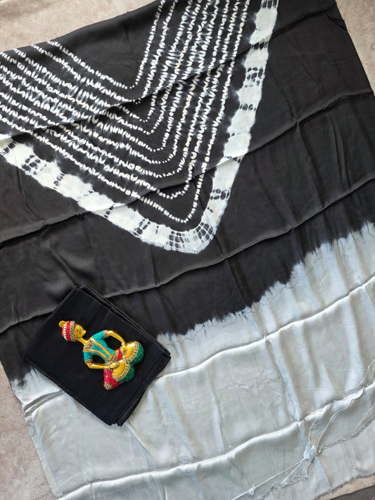 Handcrafted shibori Modal satin silk set - SM17
