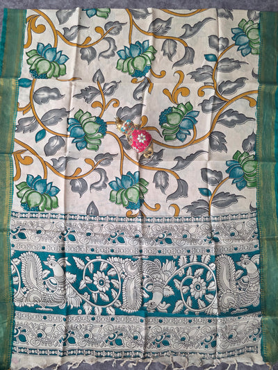 Handcrafted chennuri kalamkari silk dupatta - KAA24