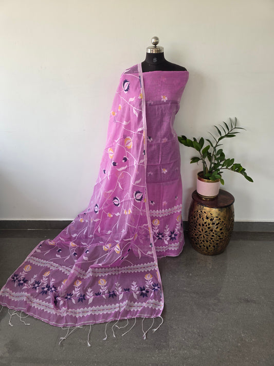 Silk cotton jamdhani set - AV80