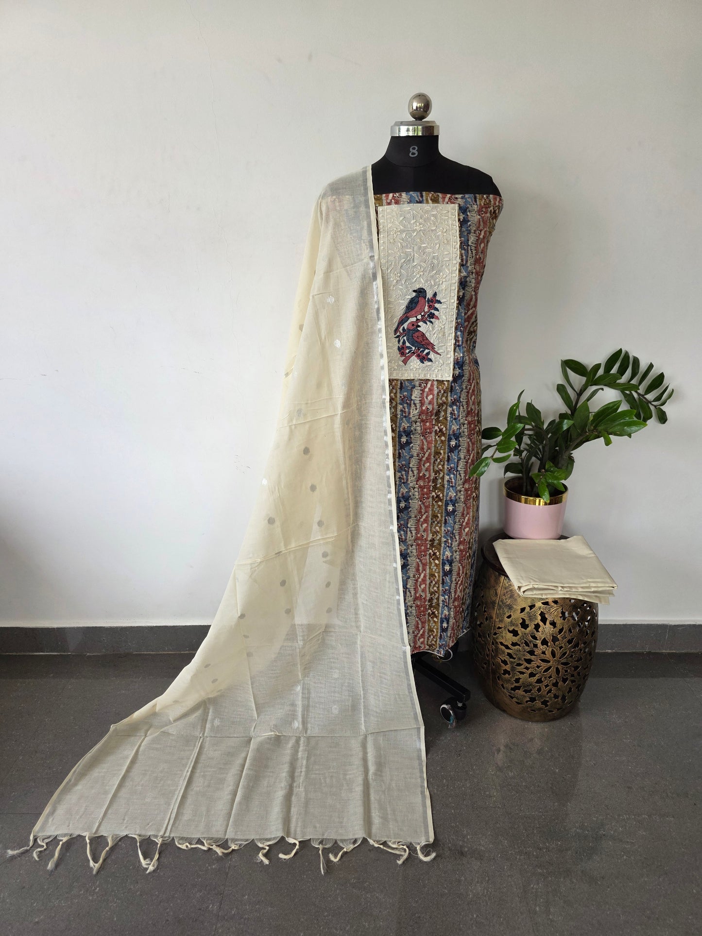 Heavy pure cotton with embroidery neck work salwar - CLA311