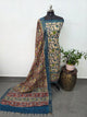 Mangalagiri kalamkari fusion gap border silk set-AK558