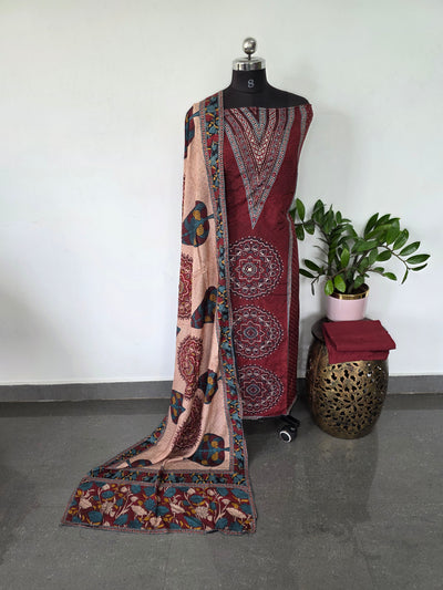 Ajrakh inspired Muslin silk set-VM46