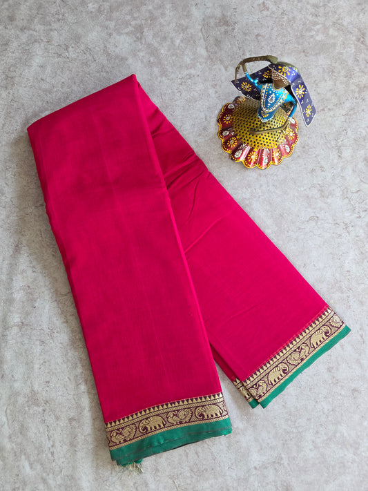 Mercerised narayanapet with elephant border saree -NA140