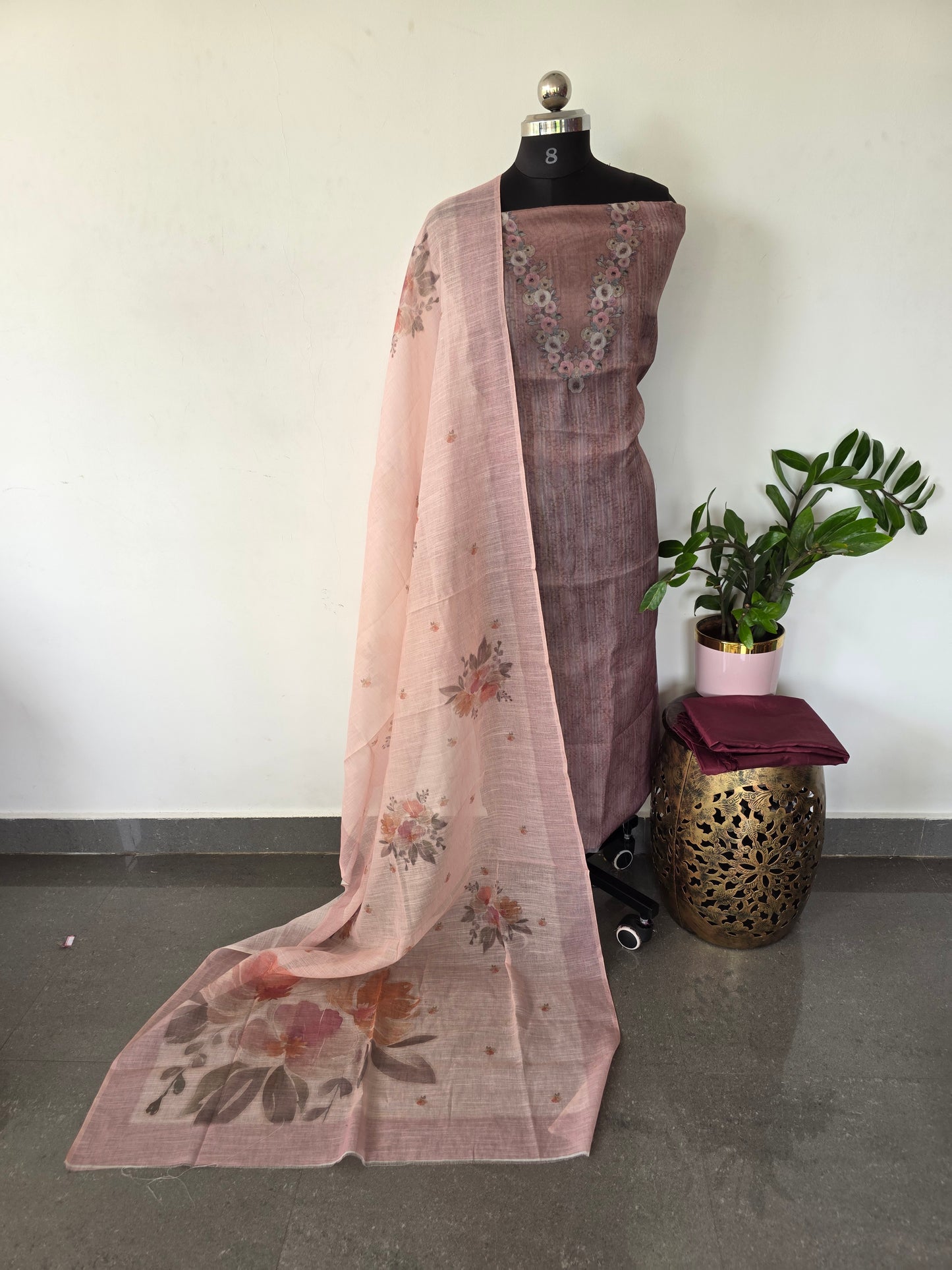 Fancy tussar silk set - CLA431