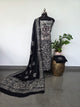 Batik pure cotton salwar set (black) - BA366