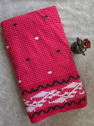 Prewashed Checked jamdhani South cotton running material - HRM63