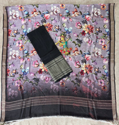 Handloom mangalagiri silk top with pure mangalagiri digital silk shawl - ML44