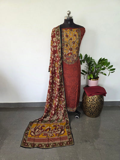 Penkalamkari inspired Viscose Modal silk set-VM48